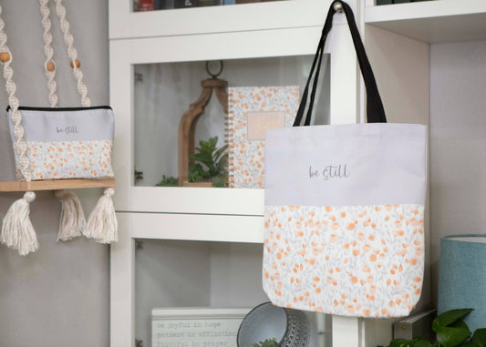 Floral Be Still Tote Bag | Tote Bag for Bible