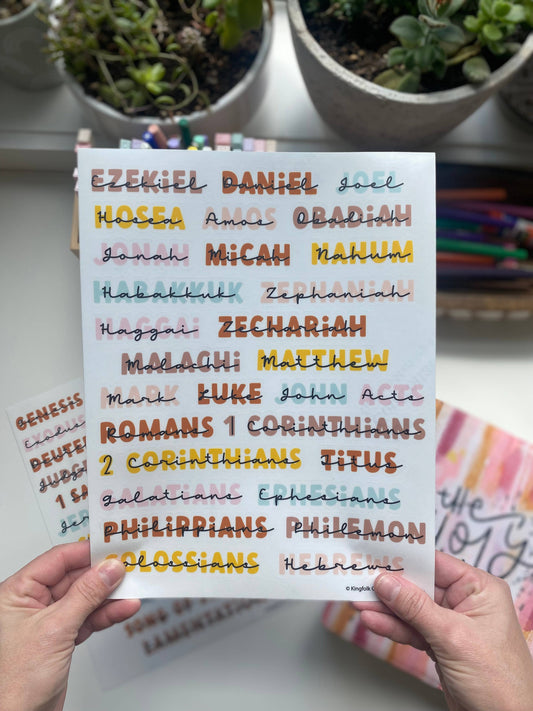 Books of the Bible Header Sticker Labels - BOHO