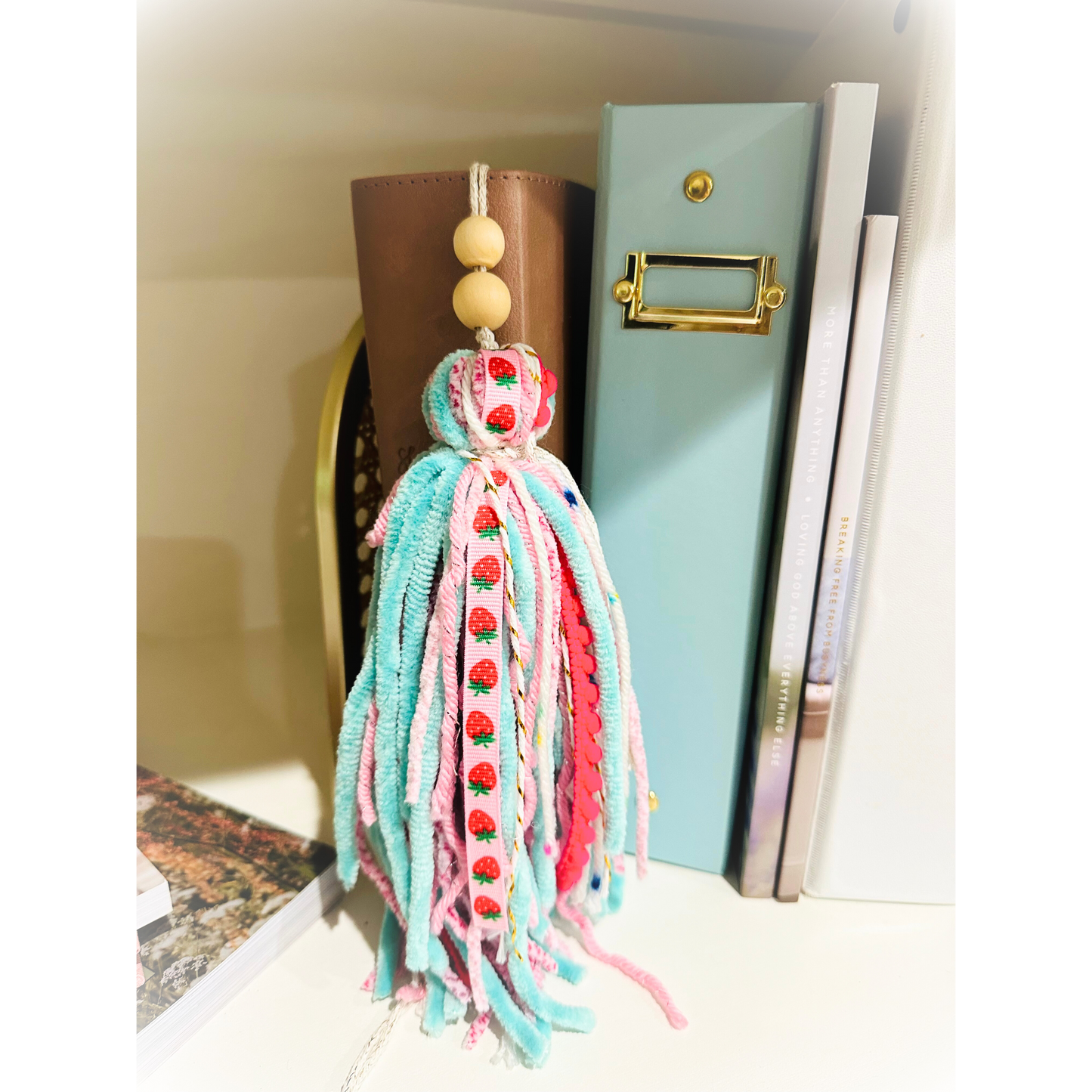 Tassel Bookmark | Handmade | Ribbon Bookmark | Bible Bookmark | Strawberry