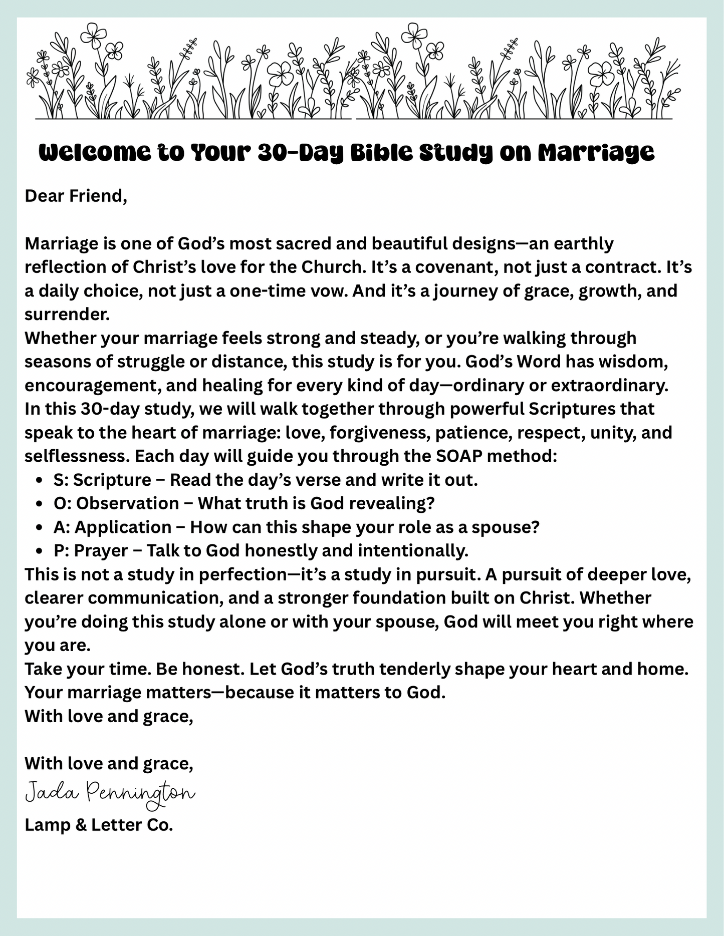 Printable Marriage SOAP Study | Marriage SOAP Digital Study | Digital Download | PDF | Printable