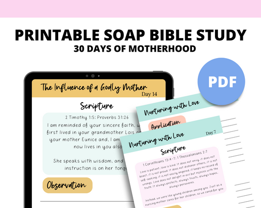 Motherhood SOAP Study | Motherhood SOAP Digital Study | Digital Download | Printable PDF