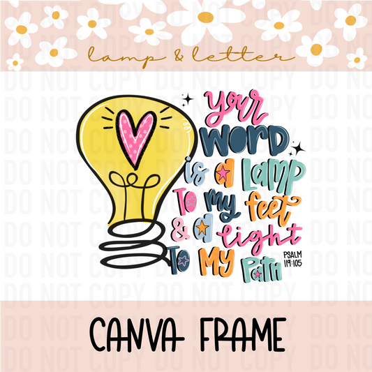 Your word is a lamp to my feet and a light to my Path PNG | Christian Digital Design for Stickers | Faith PNG | Digital Download