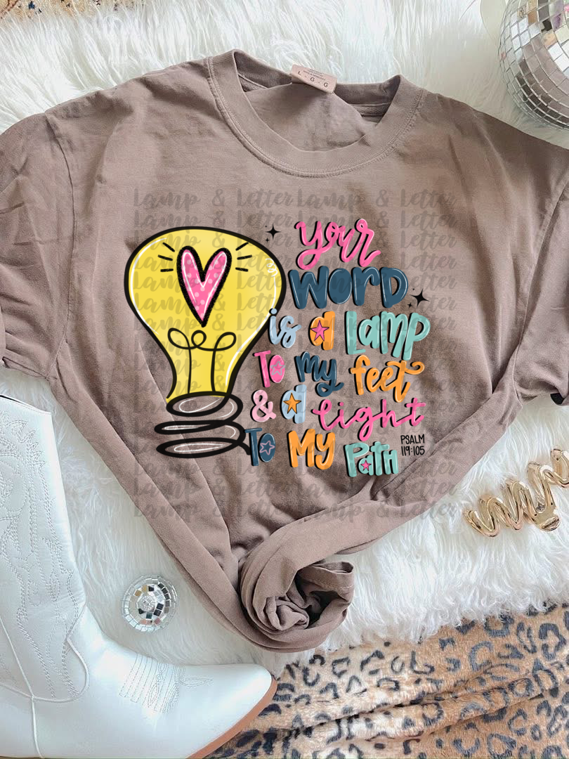 Your word is a lamp to my feet and a light to my Path PNG | Christian Digital Design for Stickers | Faith PNG | Digital Download