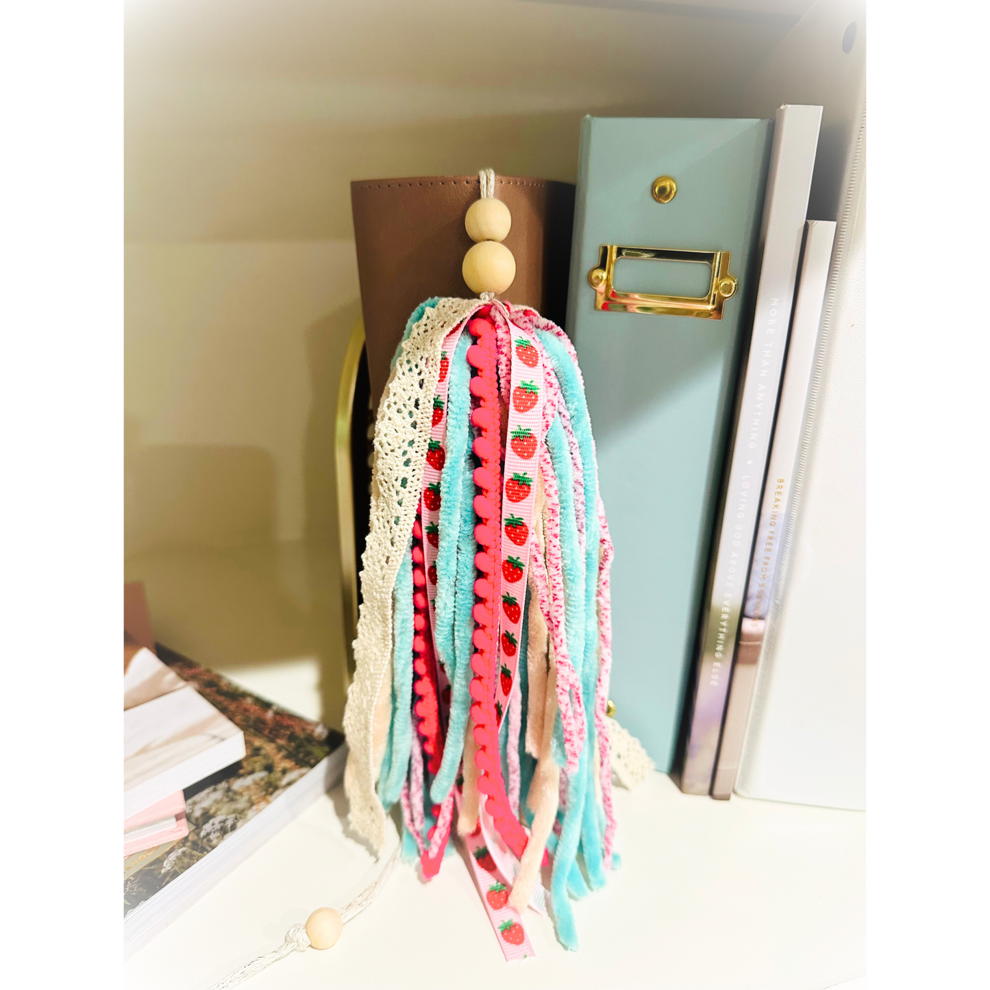 Tassel Bookmark | Handmade | Ribbon Bookmark | Bible Bookmark | Strawberry